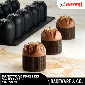 panettone px43113s 5.5 x t 6.5 cm pavoni italy cetakan kue silicone mold