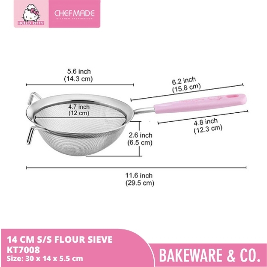 14cm s/s saringan tepung hello kitty sanrio license chefmade kt7008