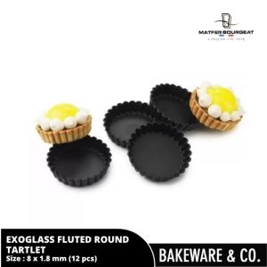 (12pcs) fluted pie cetakan exoglass 8cm matfer bourgeat 345656