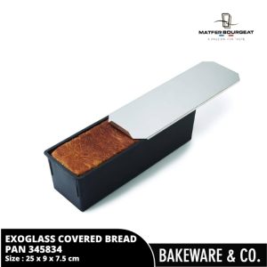 covered loaf pan non stick 25x9x7.5cm exoglass matfer bourgeat 345834