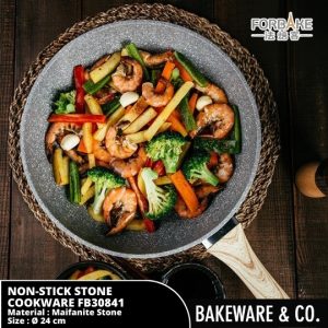 panci wajan masak anti lengket maifanite stone/ non stick stone cookware panci greblon technology (24 cm) forbake