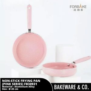 non stick food grade aluminium alloy frying pan (pink series) fb30931 forbake (box rusak)