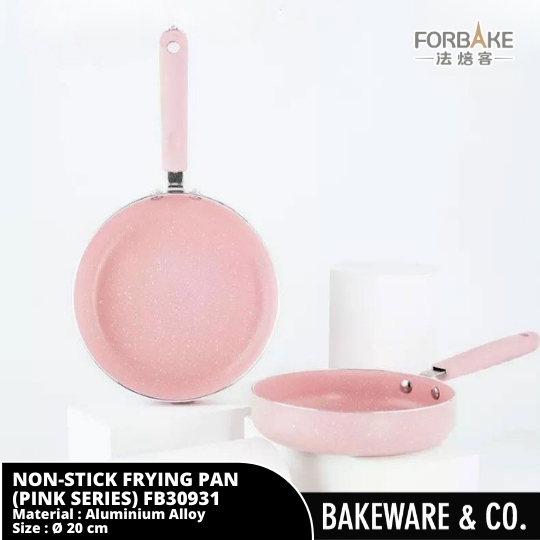 non stick food grade aluminium alloy frying pan (pink series) fb30931 forbake (box rusak)