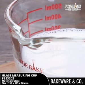gelas ukur tebal 500ml tahan panas glass measuring cup (500ml) 450˚c fb53202 forbake