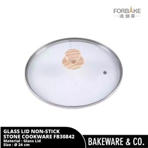 tutup panci wajan masak anti lengket maifanite stone/ lid non stick stone cookware panci greblon technology (24 cm) forbake