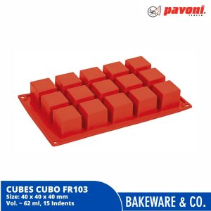 cubes cubo silicone mould pavoni italy formaflex 30*17.5cm