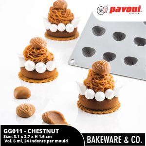 pavoni gourmand gg011 chestnut 30 x 17.5 cm mould