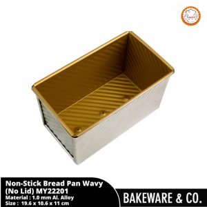 loyang roti tawar non stick wavy 450g (gold)