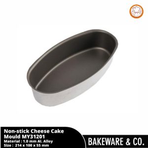 flowery non stick oval classic japanese cheese cake mould (black)