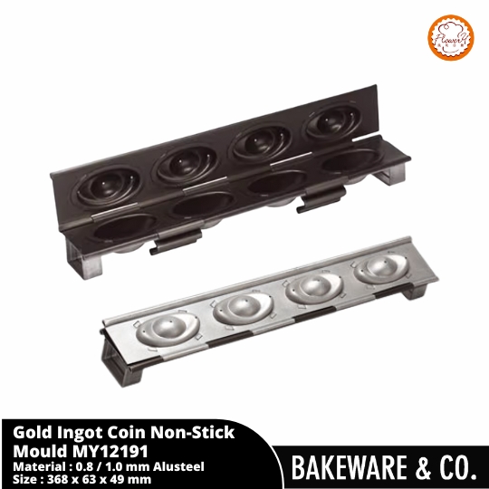 gold ingot coin non stick mould loyang my12191 flowery