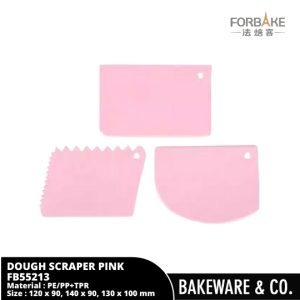 (3 pcs) set alat scraper lengkap pink fb55213 forbake