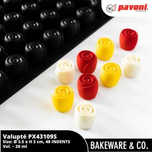 px43109s 3d pavoflex silicone mould volupte 3.5xh 3 cm pavoni italy