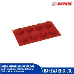 mini bundt gugelhupf silicone mould pavoni italy formaflex 30 x 17.5 cm