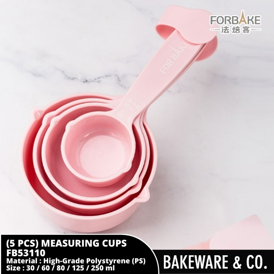 (5 pcs) sendok takaran dengan cup pengukur / measuring cup fb53110 forbake