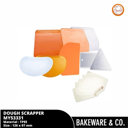 Dough Scraper Plastik Tebal - Alat Potong Adonan Ringan Nyaman Digunakan TPEE Material 12.6 x 9.7 cm - MY53331 Flowery