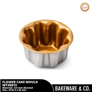 Flower Cake Mould-Golded Teflon Coating | Cetakan Kue Bunga Anti Lengket | Cetakan Kue Flowery Tahan Lama - MY36812 Flowery