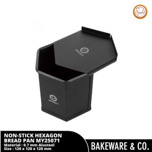 Non-Stick Hexagon Bread Pan-Teflon inside+black painting outside | Cetakan Roti Hexagon Teflon Anti Lengket - MY25071 Flowery