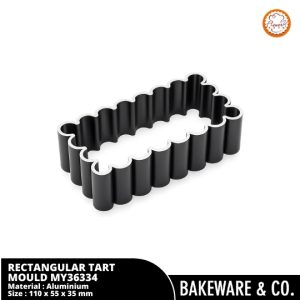 Flowery Rectangular Tart Mould-double sides Teflon | Cetakan Tart Persegi Panjang Double Sided Teflon - MY36334 Flowery