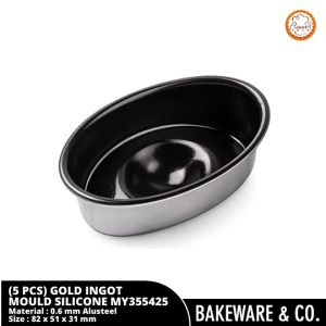 (5 PCS) Gold Ingot Cake Mould (Grey Silicone) | Cetakan Kue Gold Ingot | Bahan Alusteel 0.6 mm Anti Lengket - MY355425 Flowery