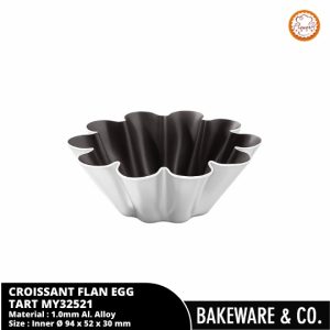 Cetakan Croissant Flan Egg Tart Non-Stick - Loyang Pie Bunga Aluminium 1.0mm - MY32521 Flowery