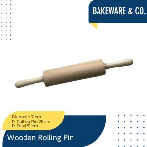 Wooden Rolling Pin With Bearing Handle 35 cm - Bakeware&CO